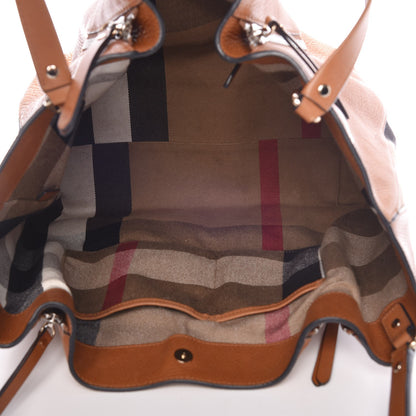 Burberry Grainy Calfskin House Check Medium Maidstone Tan 5 of 16
