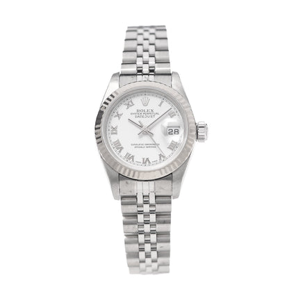 Rolex Stainless Steel 18K White Gold 26mm Oyster Perpetual Datejust Watch White Roman 79174 1 of 6