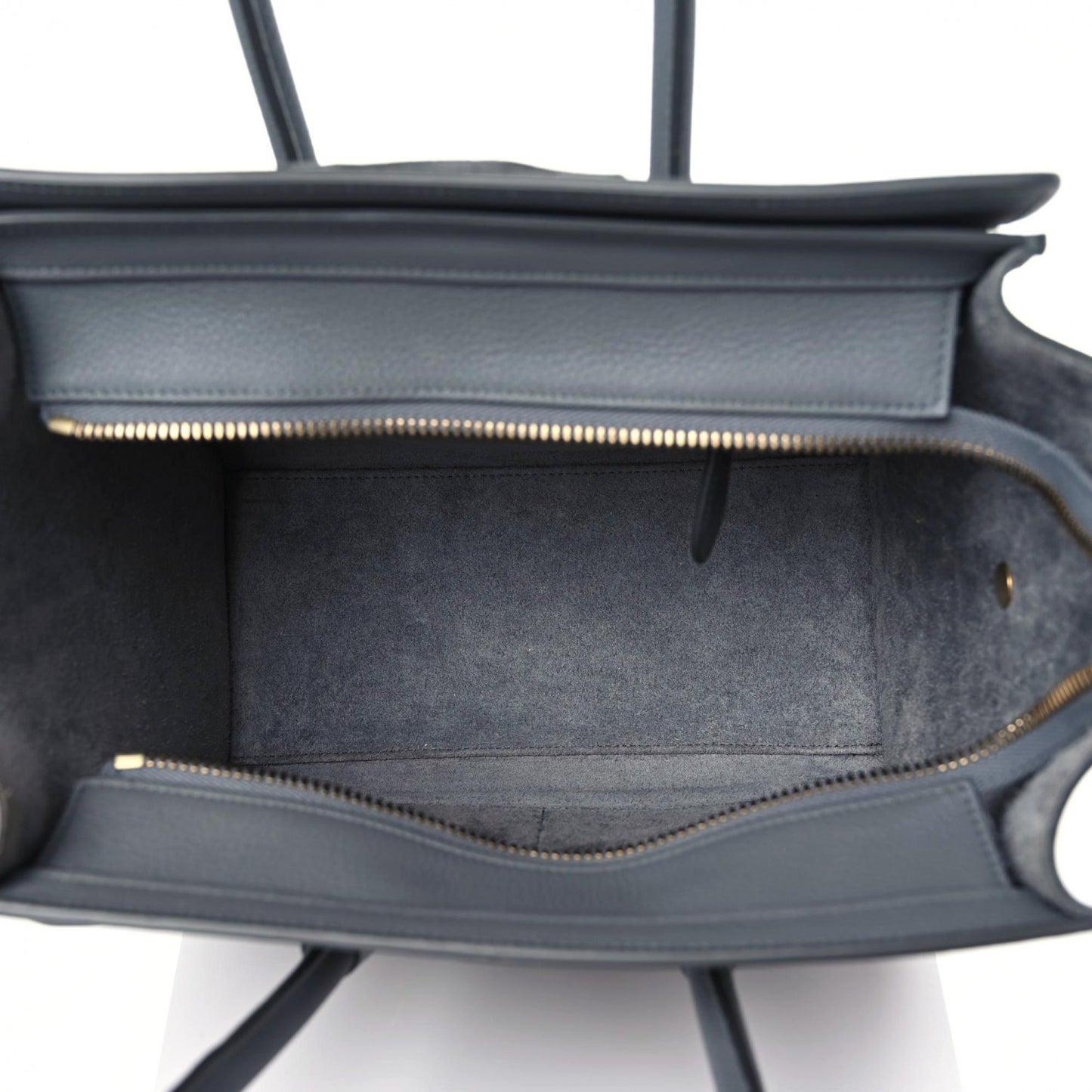 Drummed Calfskin Micro Luggage Kohl