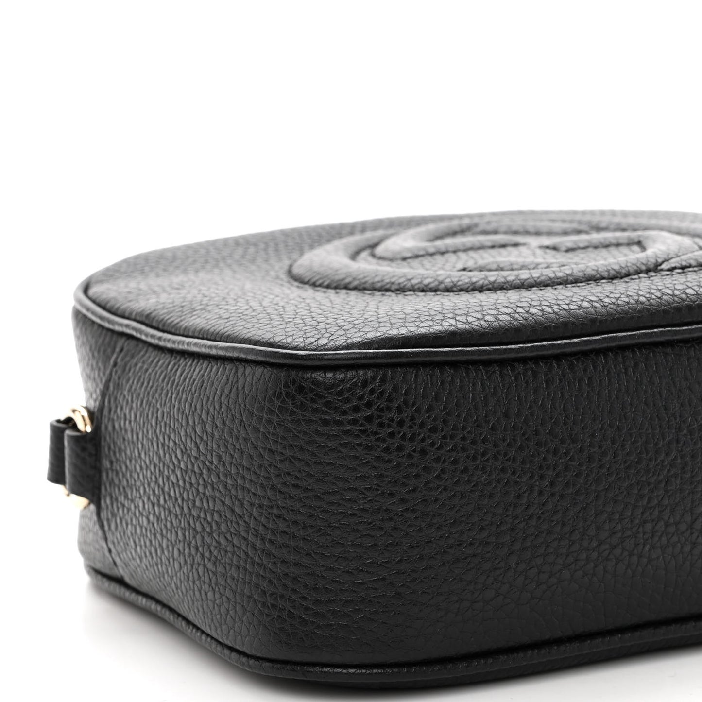 Pebbled Calfskin Small Soho Disco Bag Black