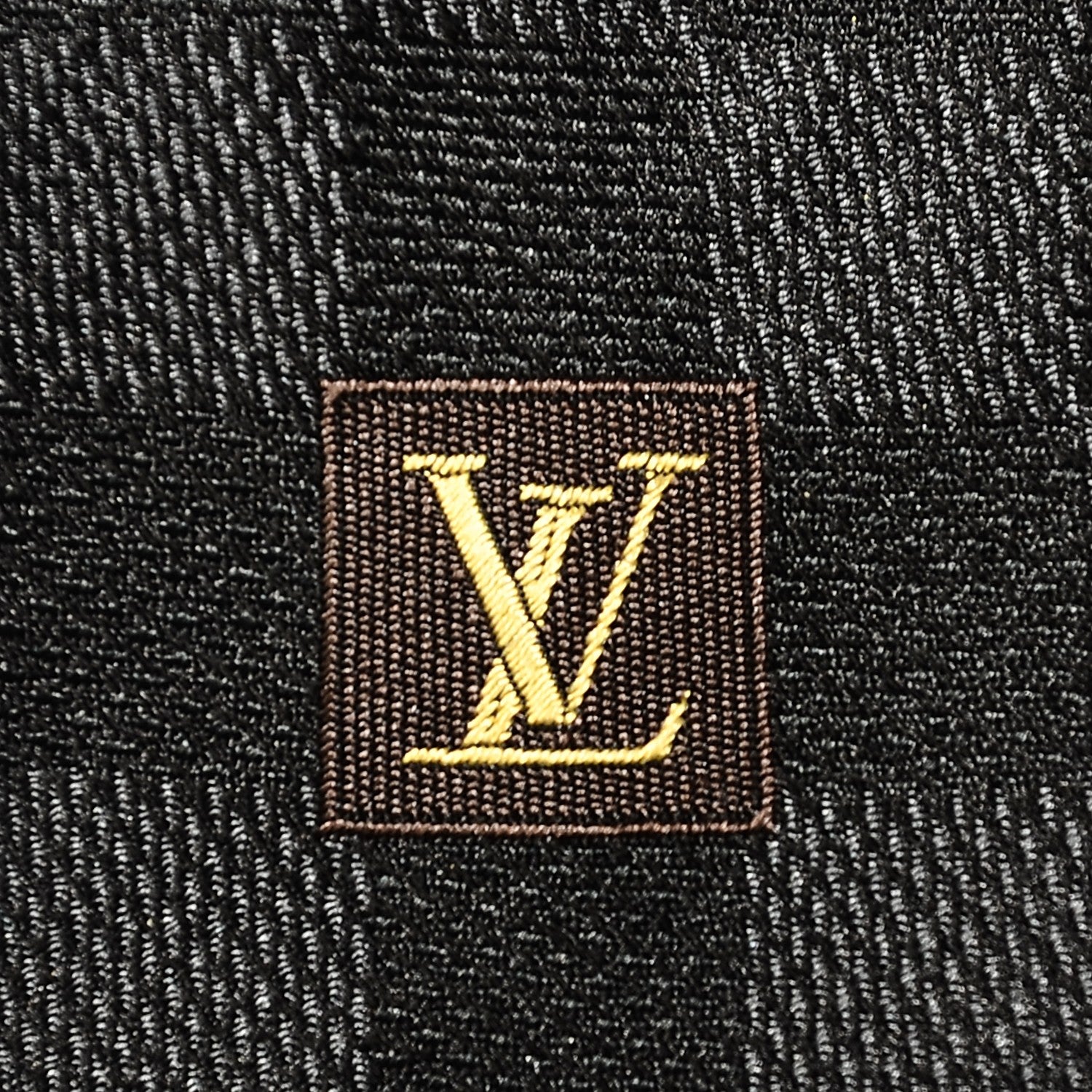 Louis Vuitton Silk Damier Classique Mens Neck Tie Black 3 of 5