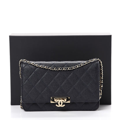 Chanel Caviar Quilted Golden Class Wallet On Chain WOC Navy 11 of 11