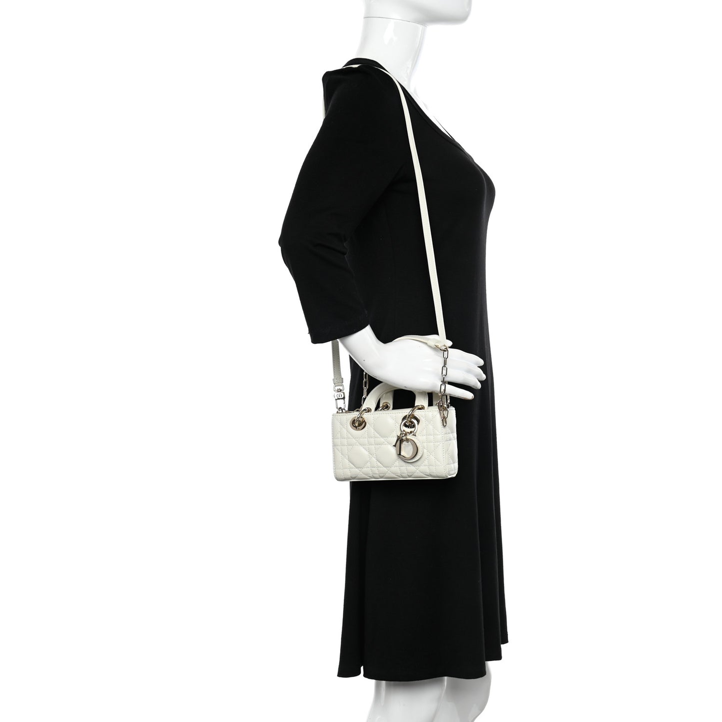 Lambskin Cannage Micro Lady D-Joy Latte