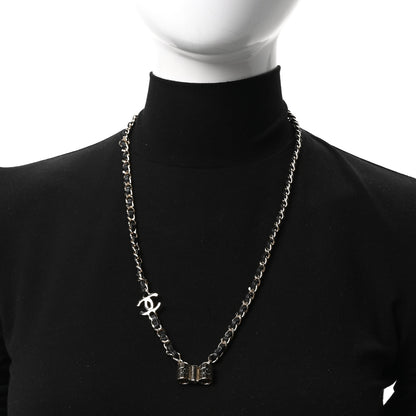 Chanel Metal Lambskin CC Airpods Necklace Gold Black 2 of 6
