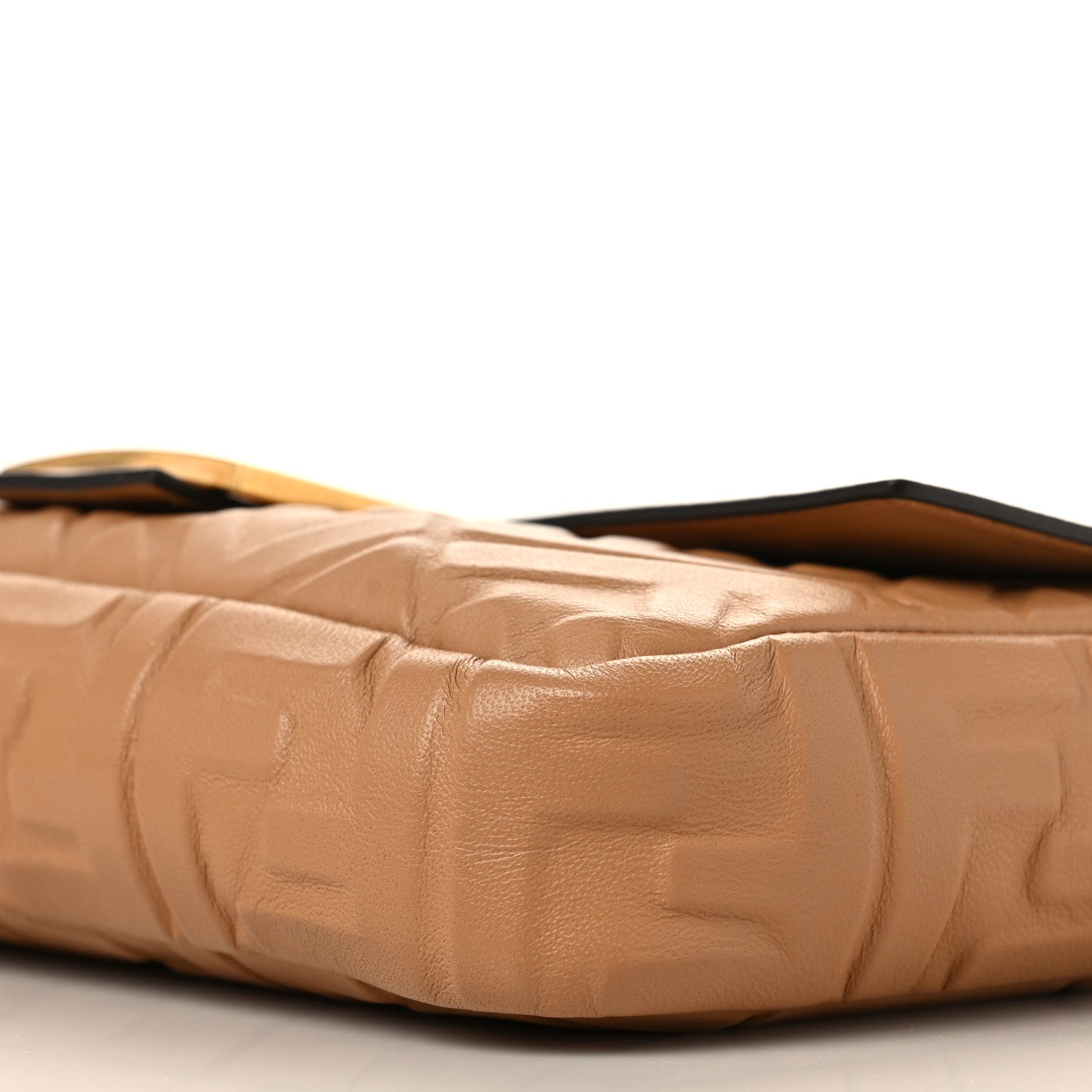 Fendi Nappa FF 1974 Embossed Baguette Miele Scuro 7 of 7