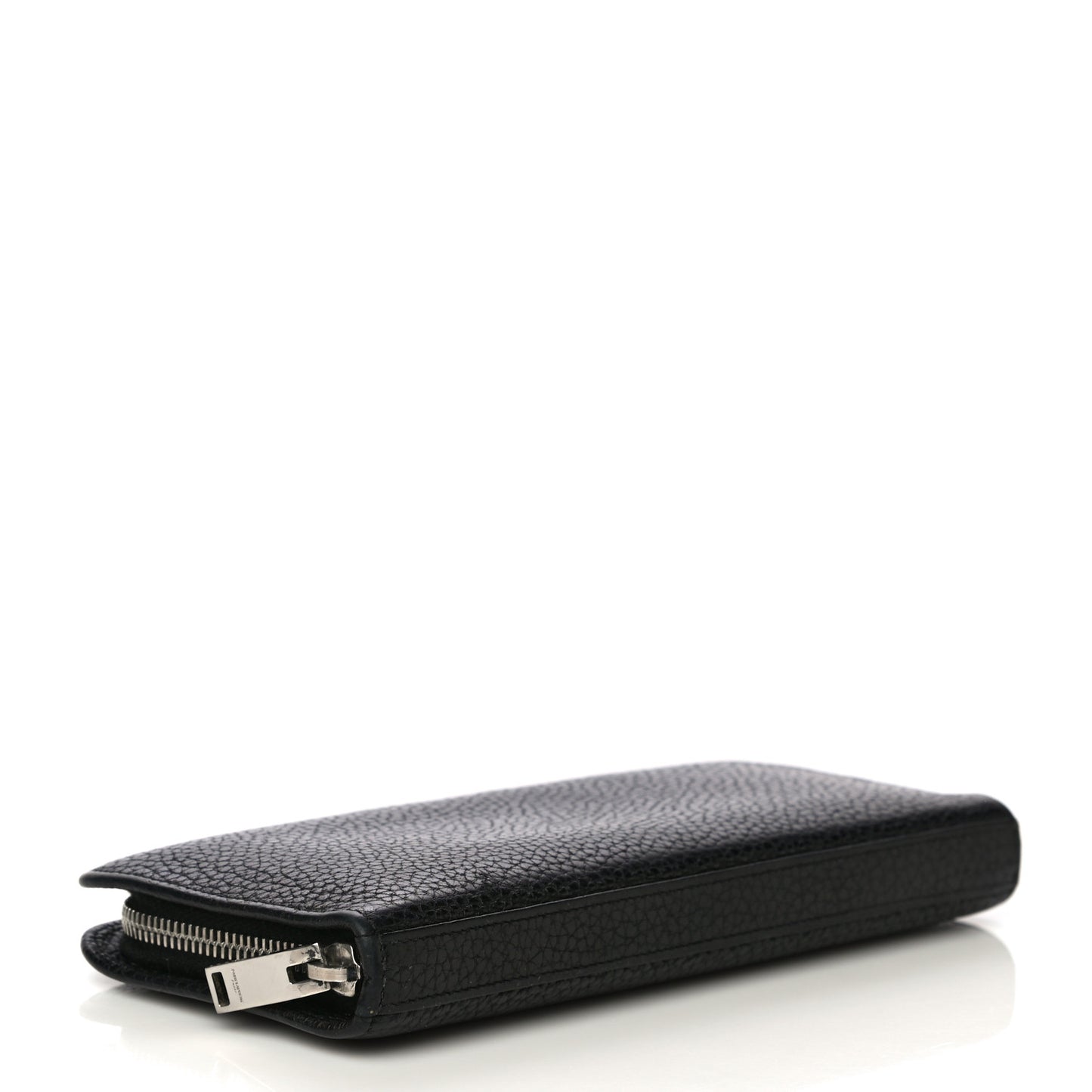 Grained Calfskin Rive Gauche Zip Around Wallet Black