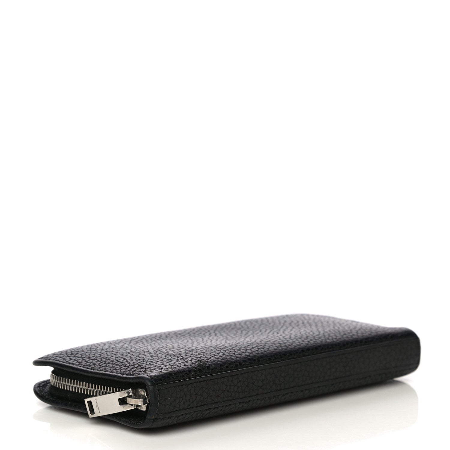 Saint Laurent Grained Calfskin Rive Gauche Zip Around Wallet Black 4 of 12