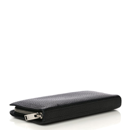 Saint Laurent Grained Calfskin Rive Gauche Zip Around Wallet Black 4 of 12