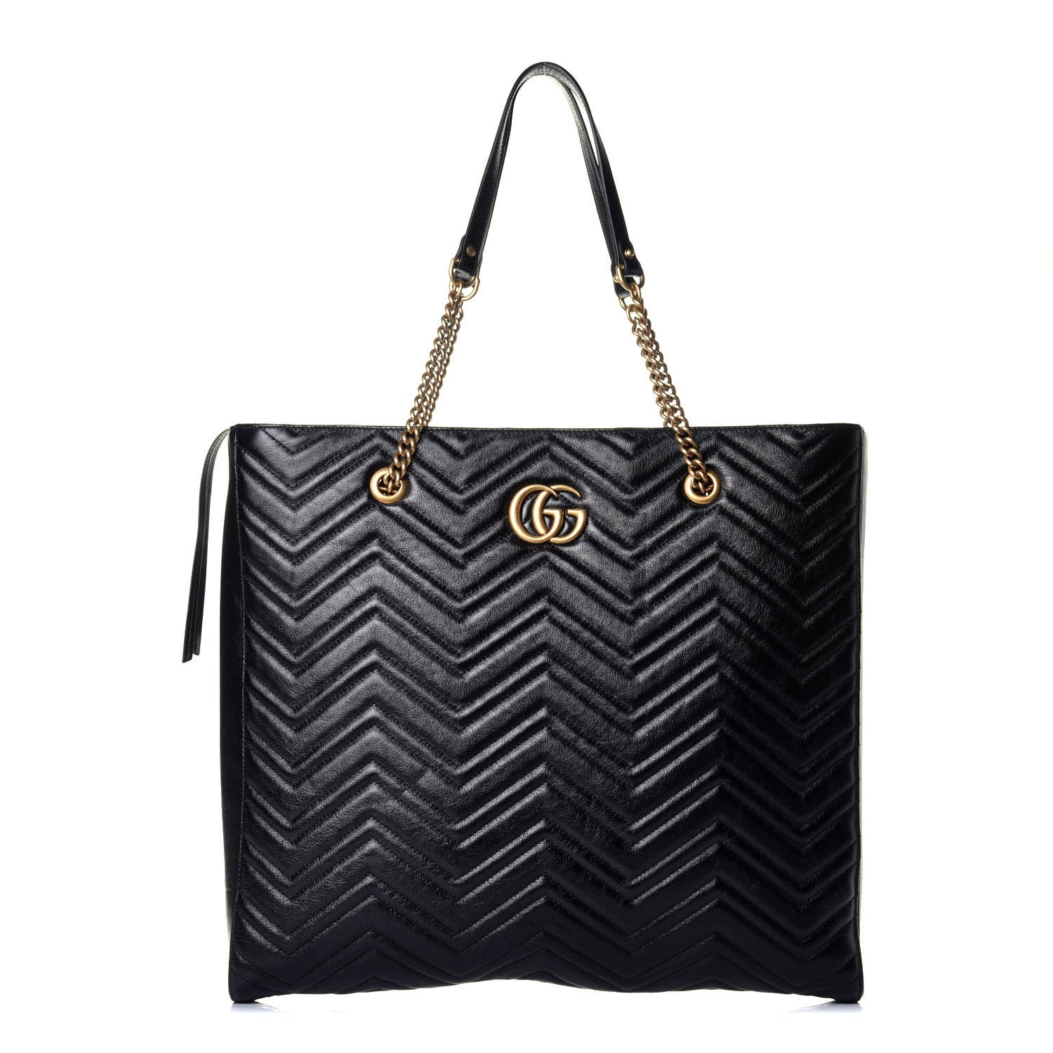 Gucci Azalea Calfskin Matelasse Large GG Marmont Slim Tote Black 1 of 9