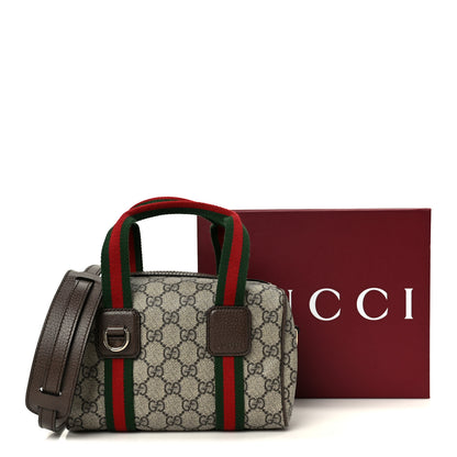 Gucci GG Supreme Web Mini GG Top Handle Bag Beige Ebony New Acero 11 of 11