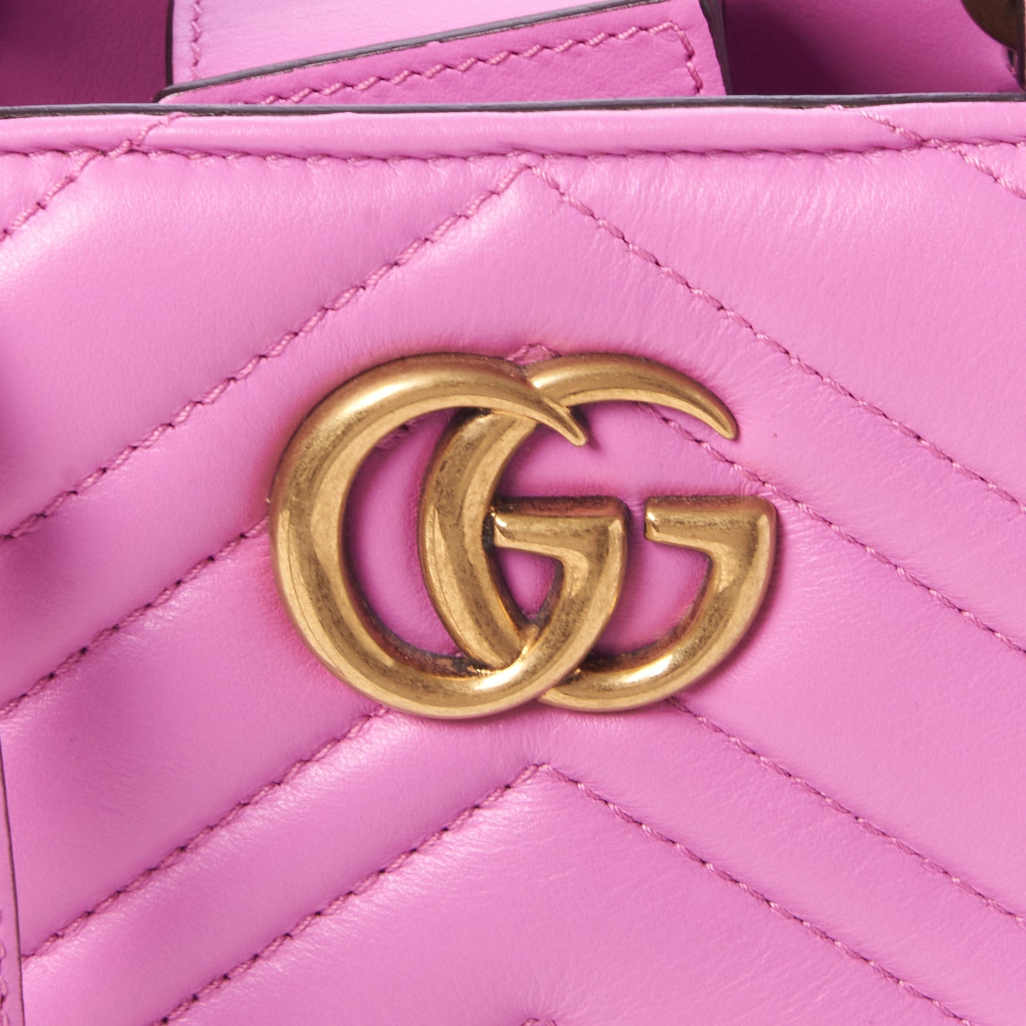 Gucci Calfskin Matelasse Small GG Marmont Tote Candy Mousse 7 of 8