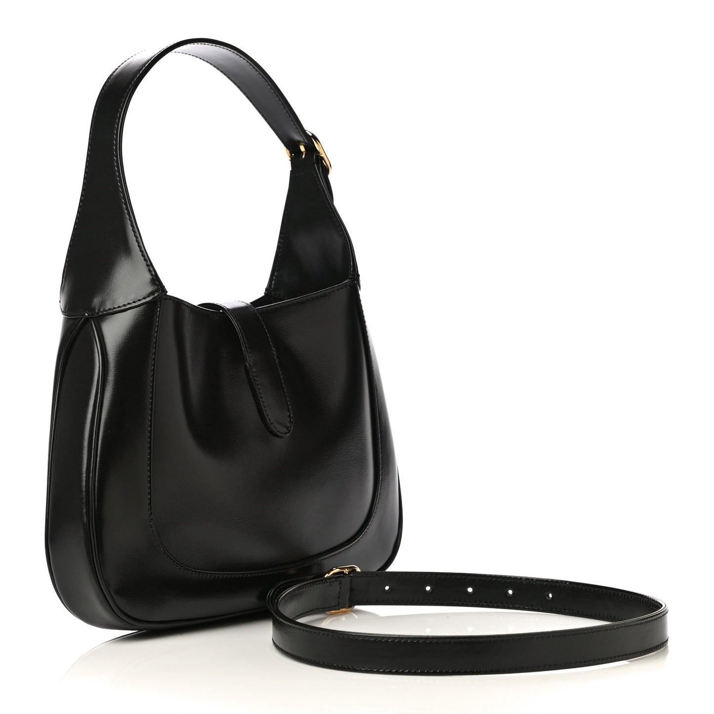Boarded Dyana Lux Calfskin Small Jackie 1961 Hobo Black