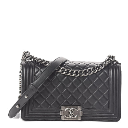 Chanel Lambskin Quilted Medium Boy Flap Black 1 of 9