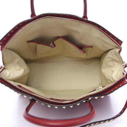 Valentino Garavani Vitello Rockstud Dome Shopper Rosso Valentino 4 of 12