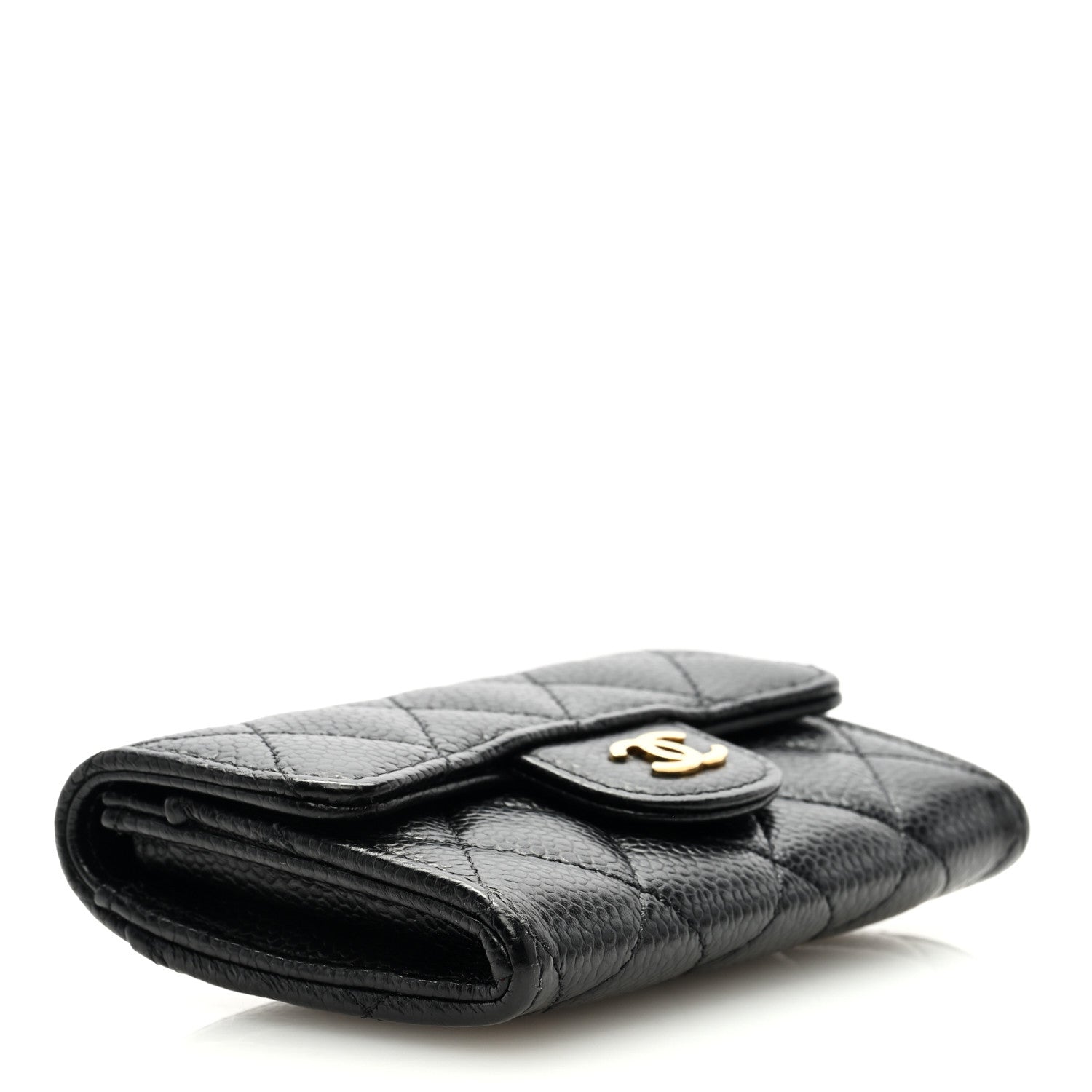 Chanel Caviar Quilted Flap Card Holder Wallet Black 4 of 7