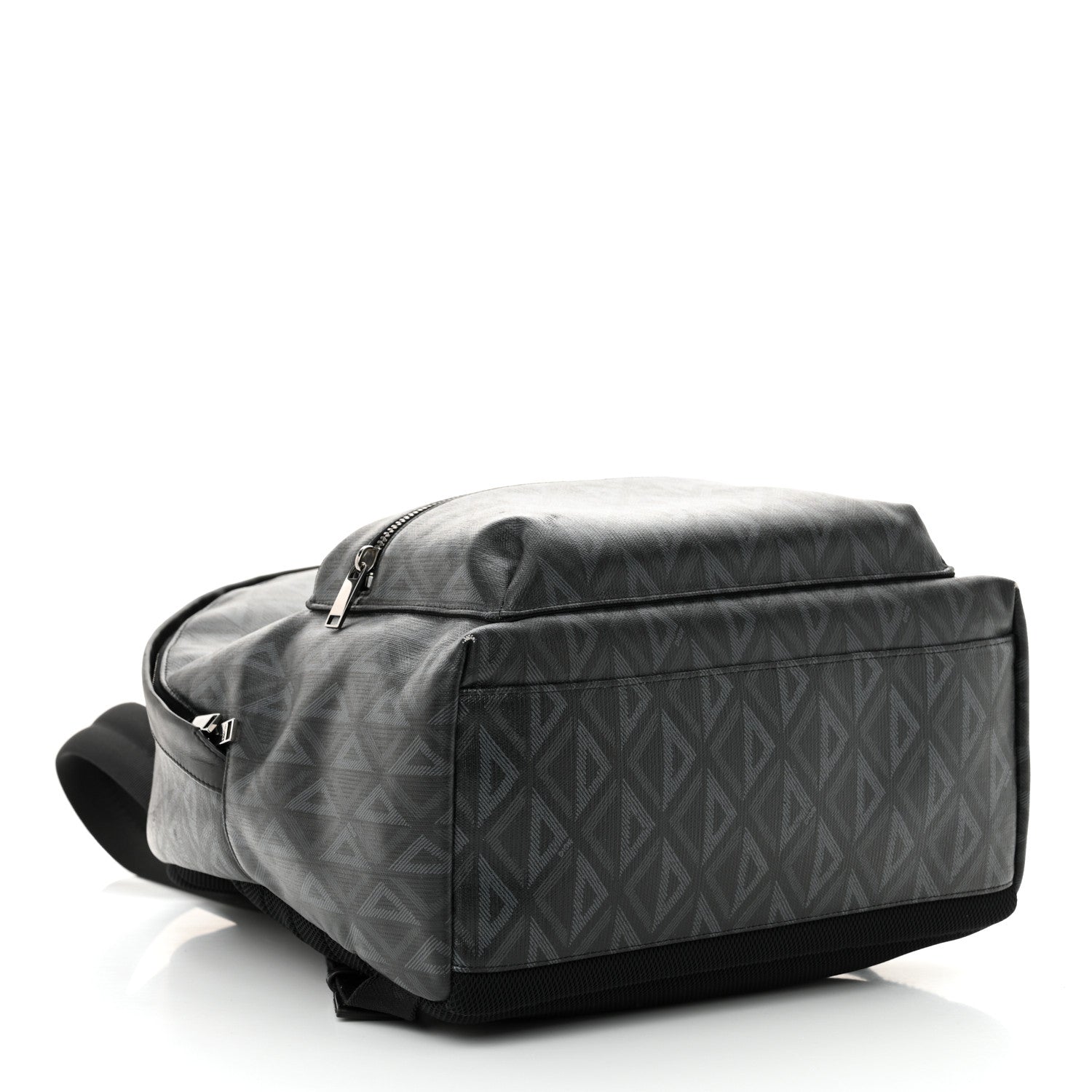 Christian Dior Coated Canvas CD Diamond Rider Zipped Backpack Black 4 of 12