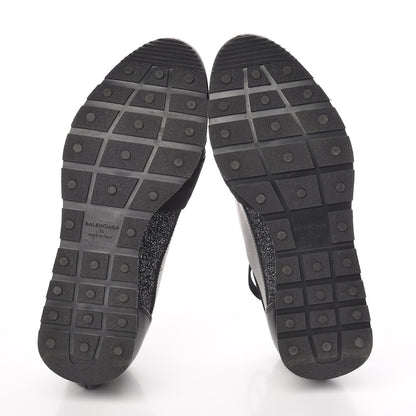 Balenciaga Mesh Lurex Calfskin Womens Race Runner Sneakers 36 Black 6 of 7
