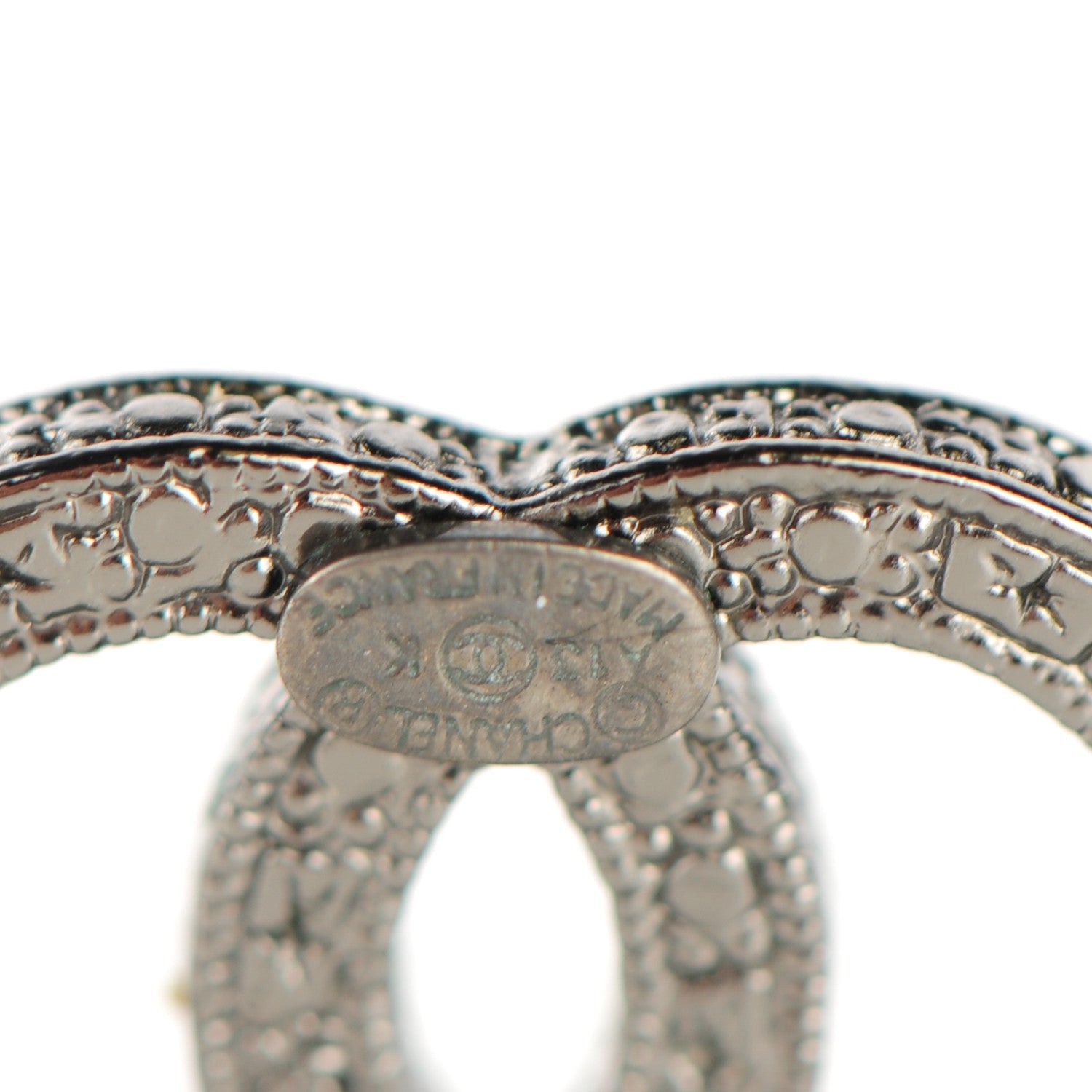 Chanel Crystal CC Earrings Silver 4 of 5
