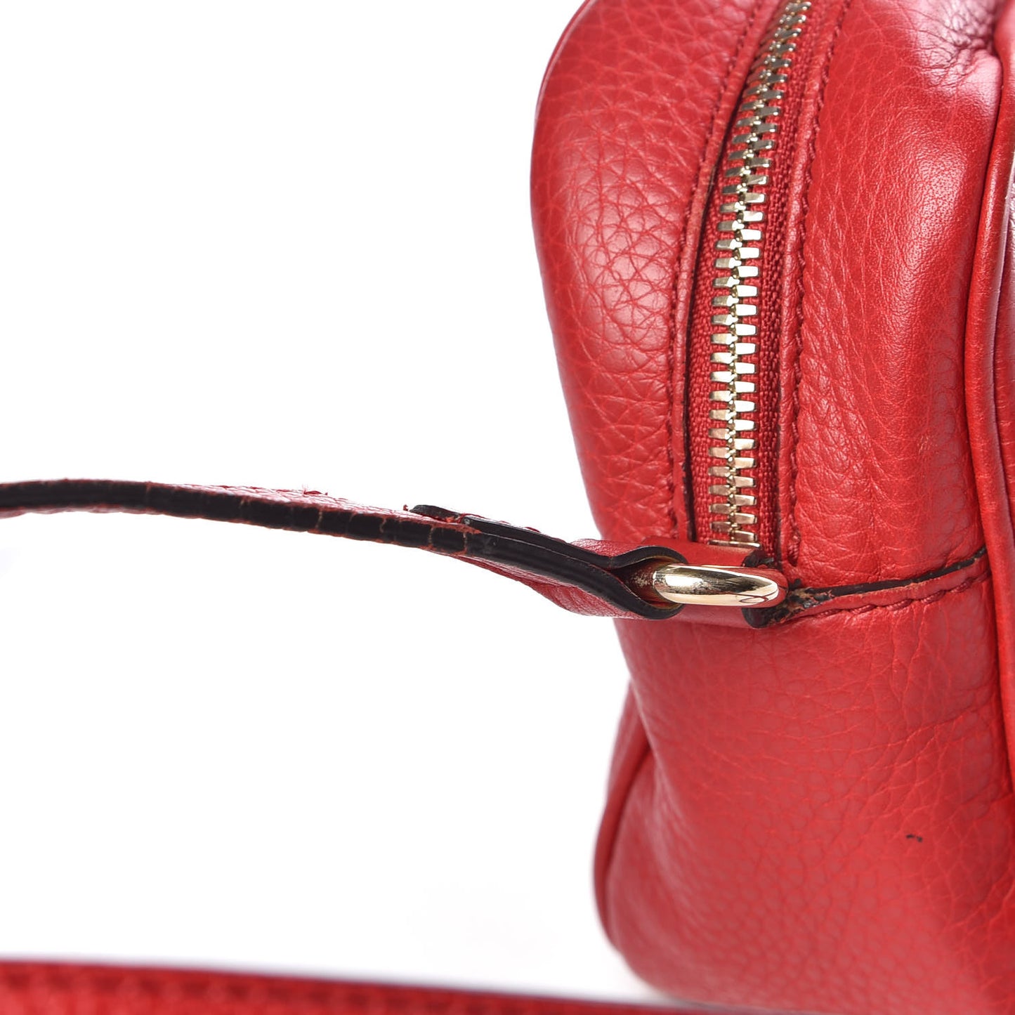 Pebbled Calfskin Small Soho Disco Bag Tabasco Red