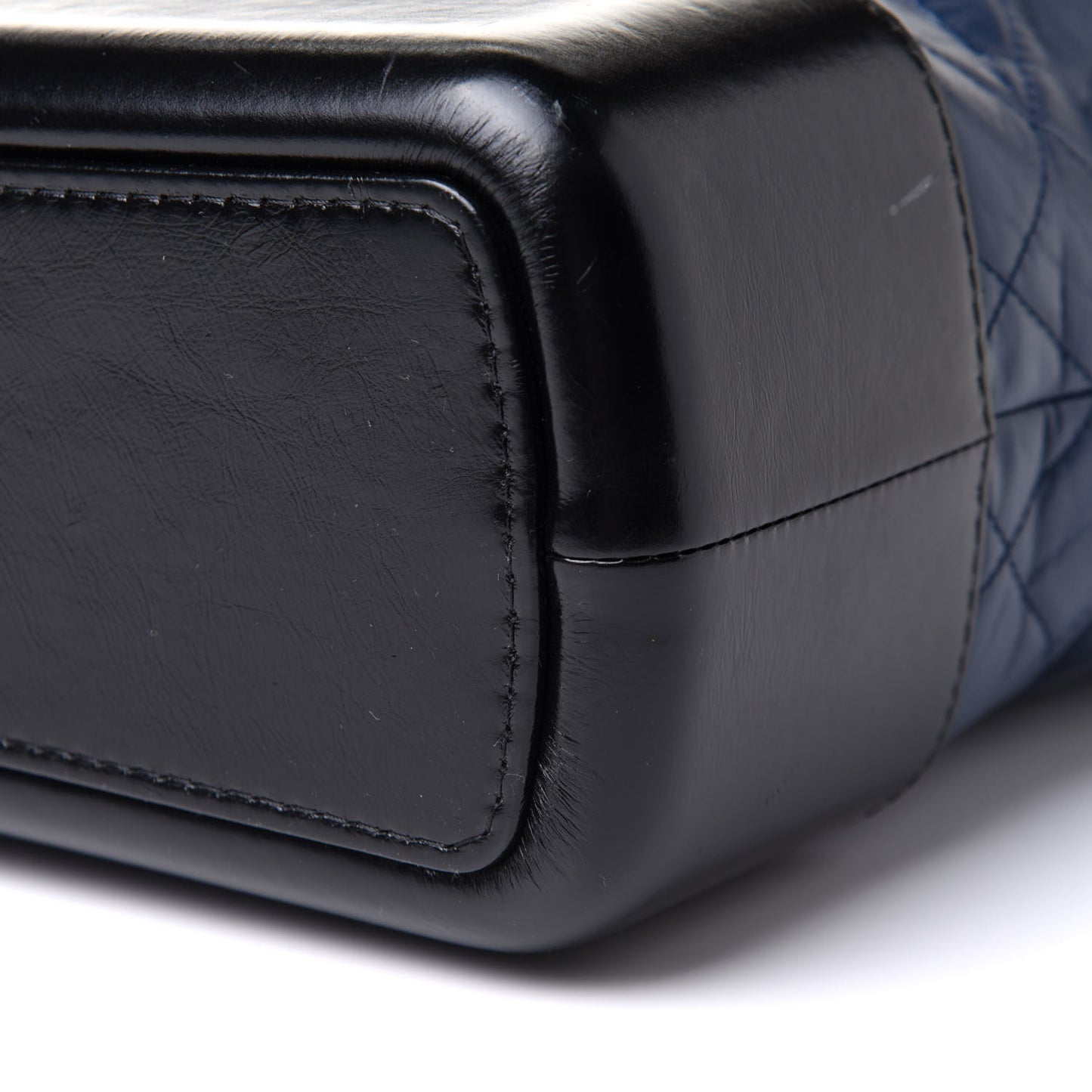 Aged Calfskin Quilted Maxi Gabrielle Hobo Navy Black