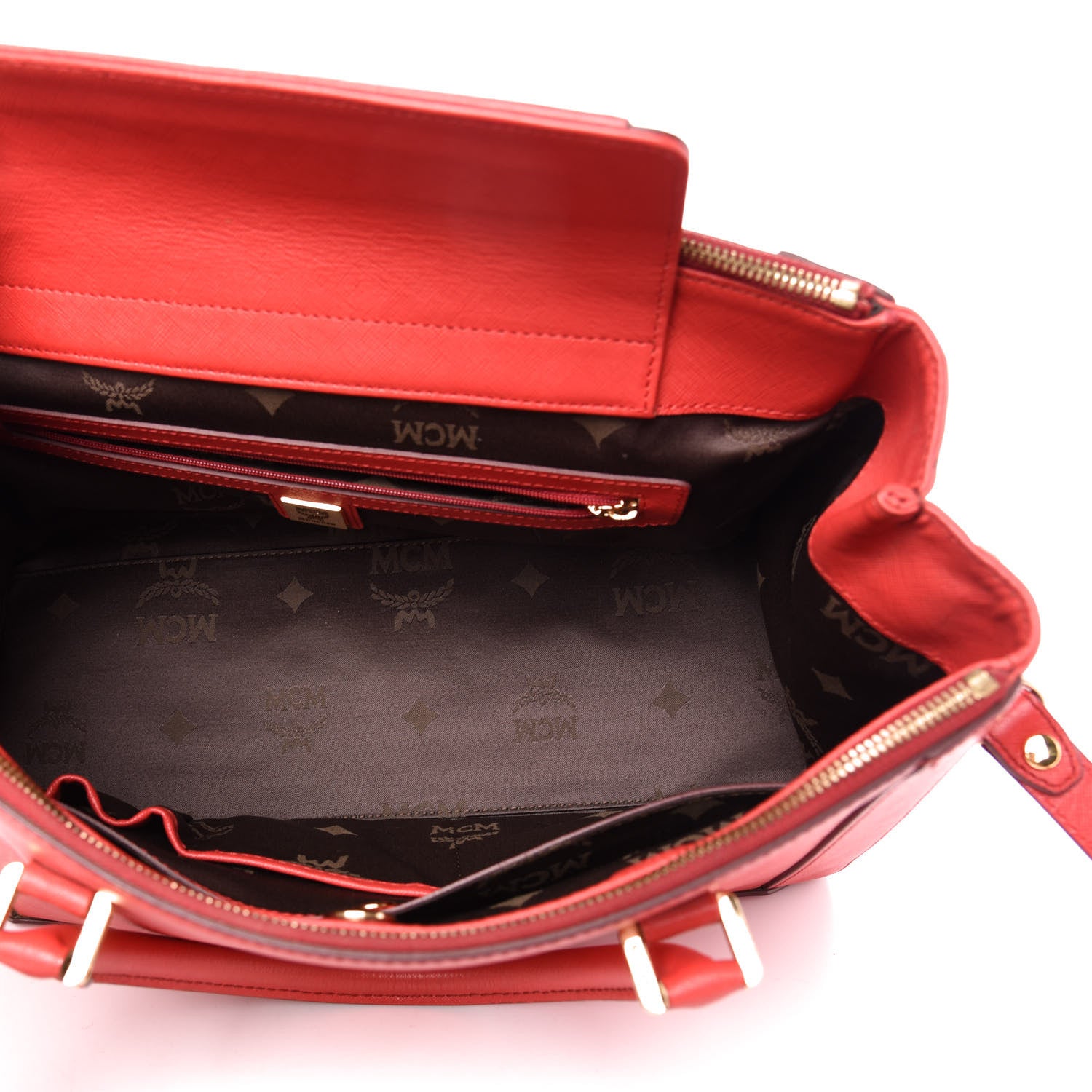 MCM Saffiano Nuovo Tote Hot Coral 5 of 14