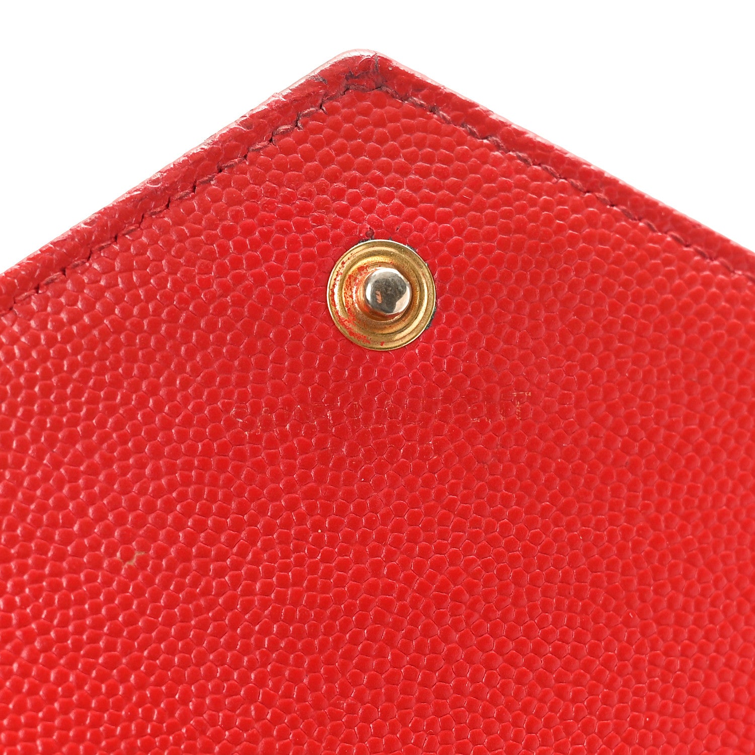 Saint Laurent Grain De Poudre Matelasse Chevron Monogram Chain Wallet Red 6 of 13