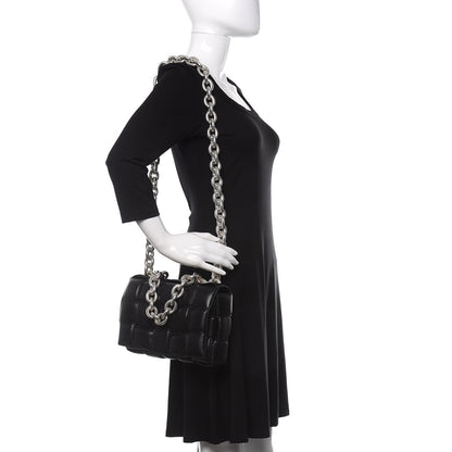 Bottega Veneta Lambskin Maxi Intreccio Padded Chain Cassette Crossbody Bag Black 2 of 9