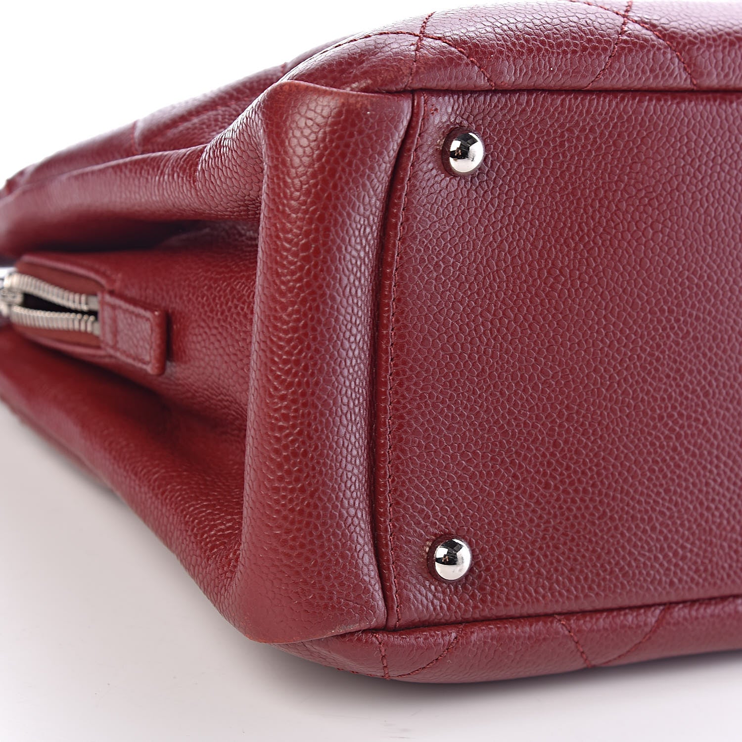 Chanel Caviar Quilted Timeless CC Soft Tote Dark Red 5 of 11