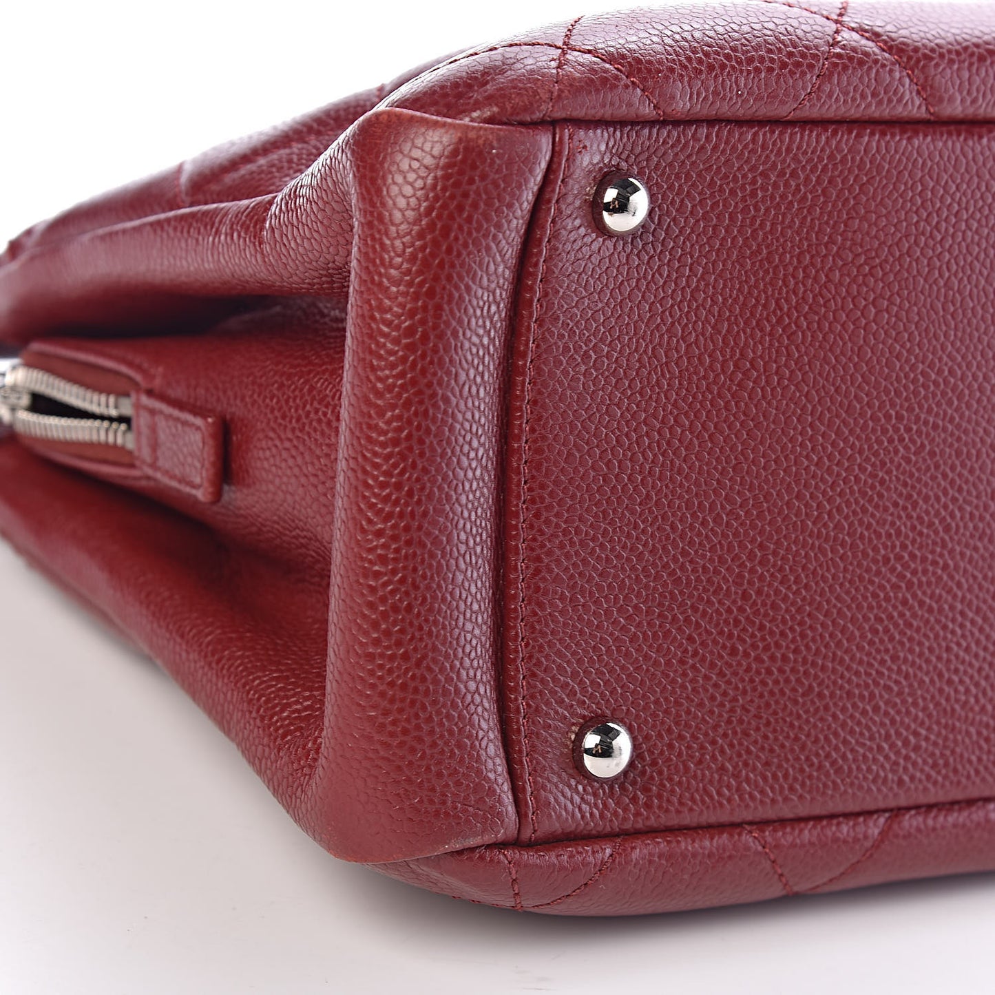 Caviar Quilted Timeless CC Soft Tote Dark Red