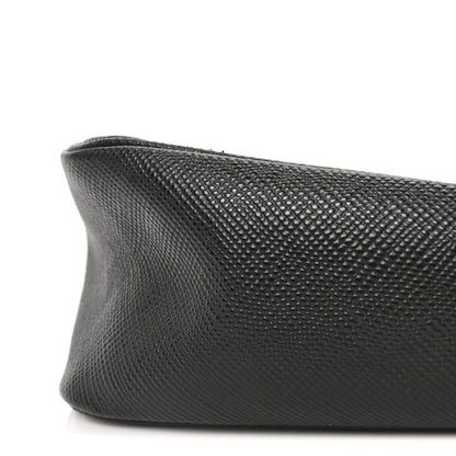Prada Saffiano Cuir Triangle Logo Embossed Triangle Wristlet Black 10 of 10