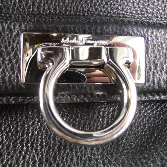 SALVATOREFERRAGAMOLeatherSofiaToteBlack