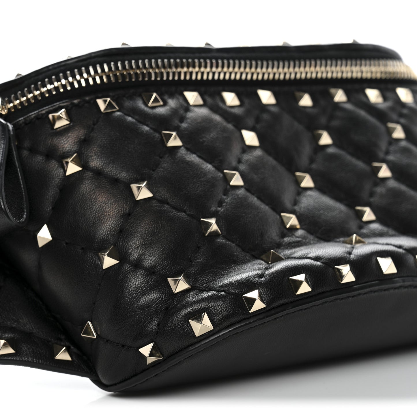Nappa Rockstud Spike Belt Bag 85 Black