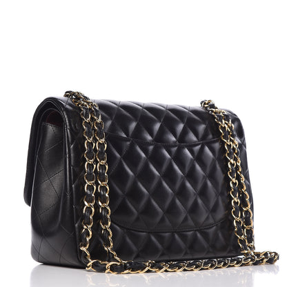 Chanel Lambskin Quilted Jumbo Double Flap Black 3 of 11