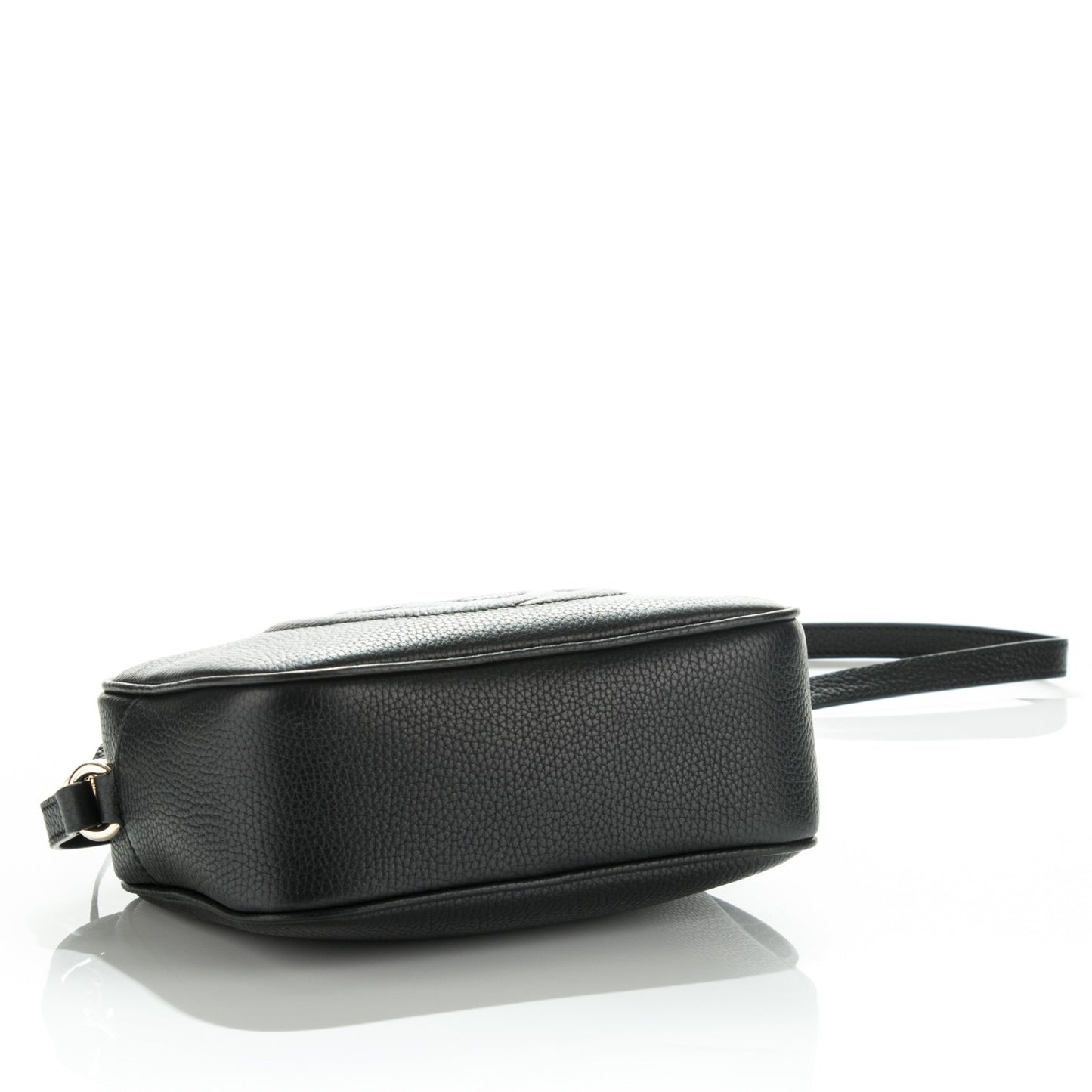 Pebbled Calfskin Small Soho Disco Bag Black