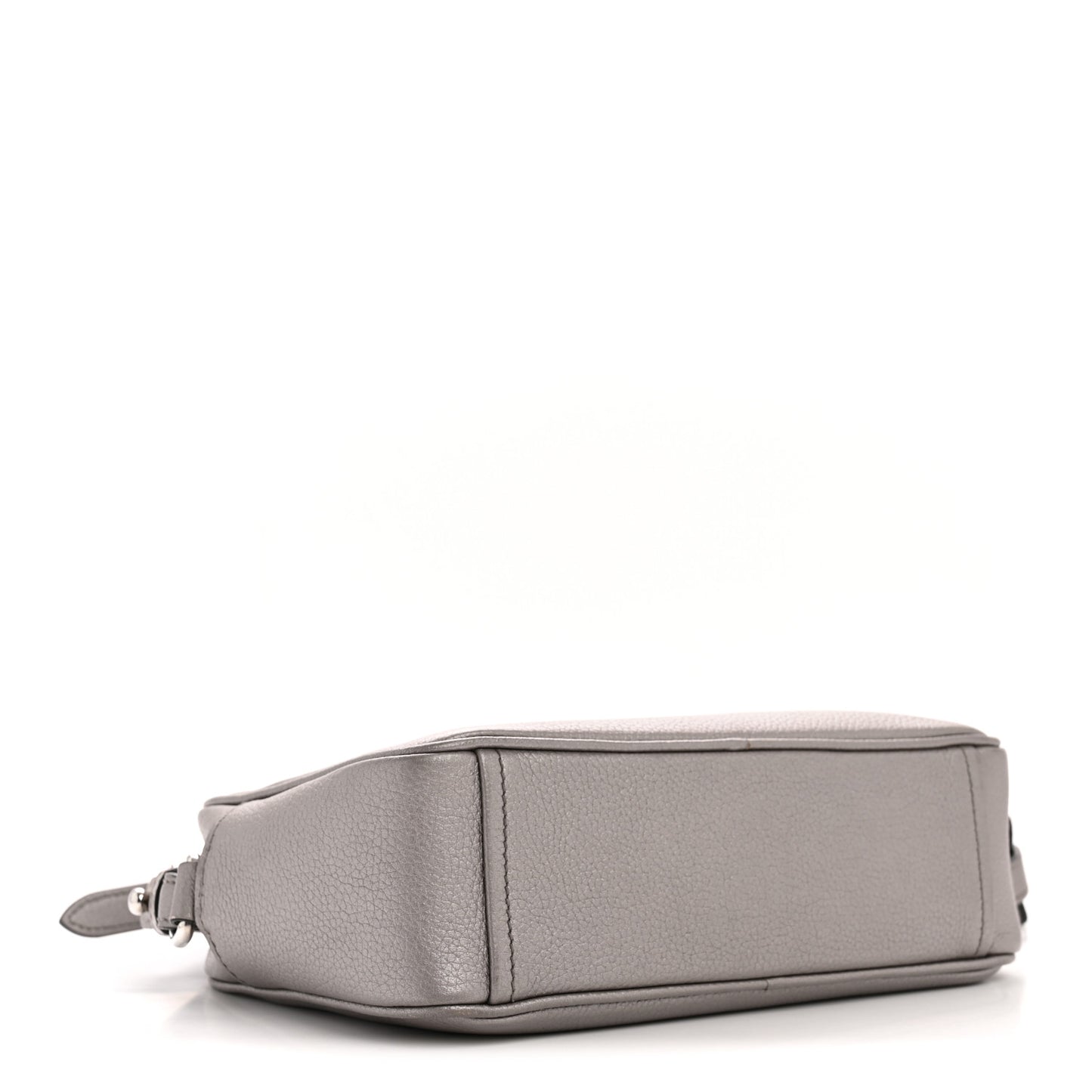 Metallic Vitello Daino Camera Crossbody Bag Acciaio