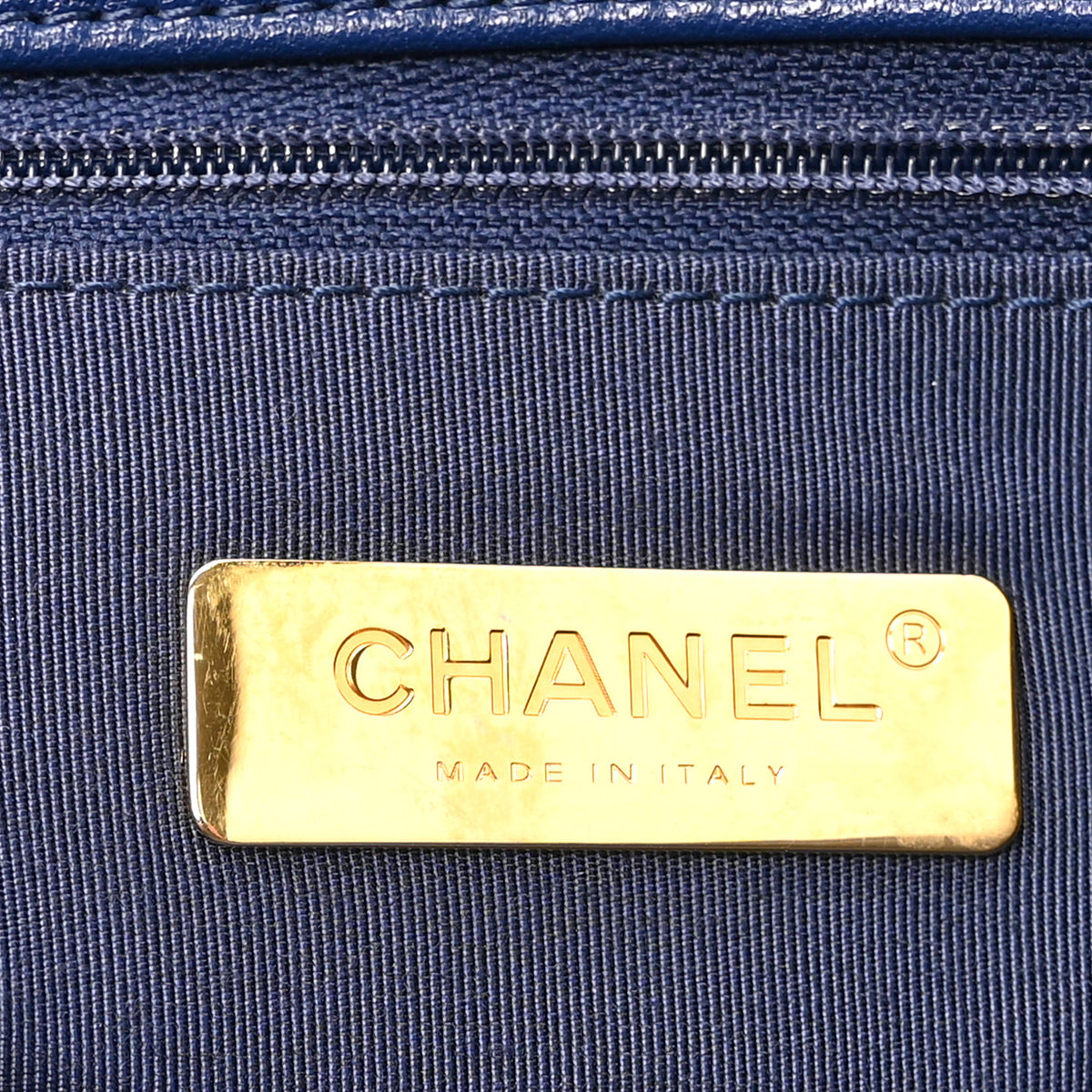 Goatskin Quilted Maxi Chanel 19 Flap Navy Blue
