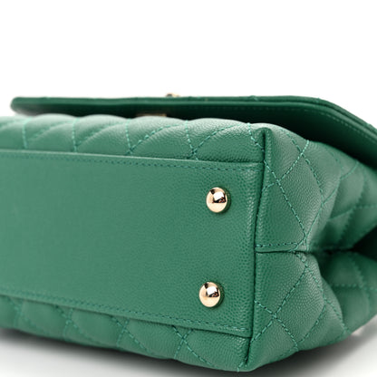 Chanel Caviar Quilted Mini Coco Handle Flap Green 10 of 11