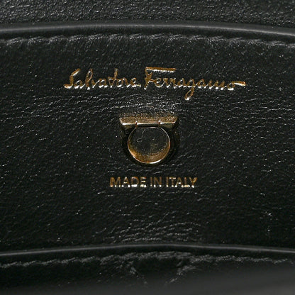 Salvatore Ferragamo Hammered Calfskin Round Gancini Crossbody Bag Black 6 of 9
