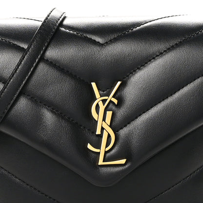 Saint Laurent Calfskin Y Quilted Monogram Toy Loulou Crossbody Bag Black 7 of 10