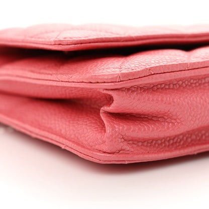 Chanel Caviar Quilted Wallet on Chain WOC Pink 10 of 11