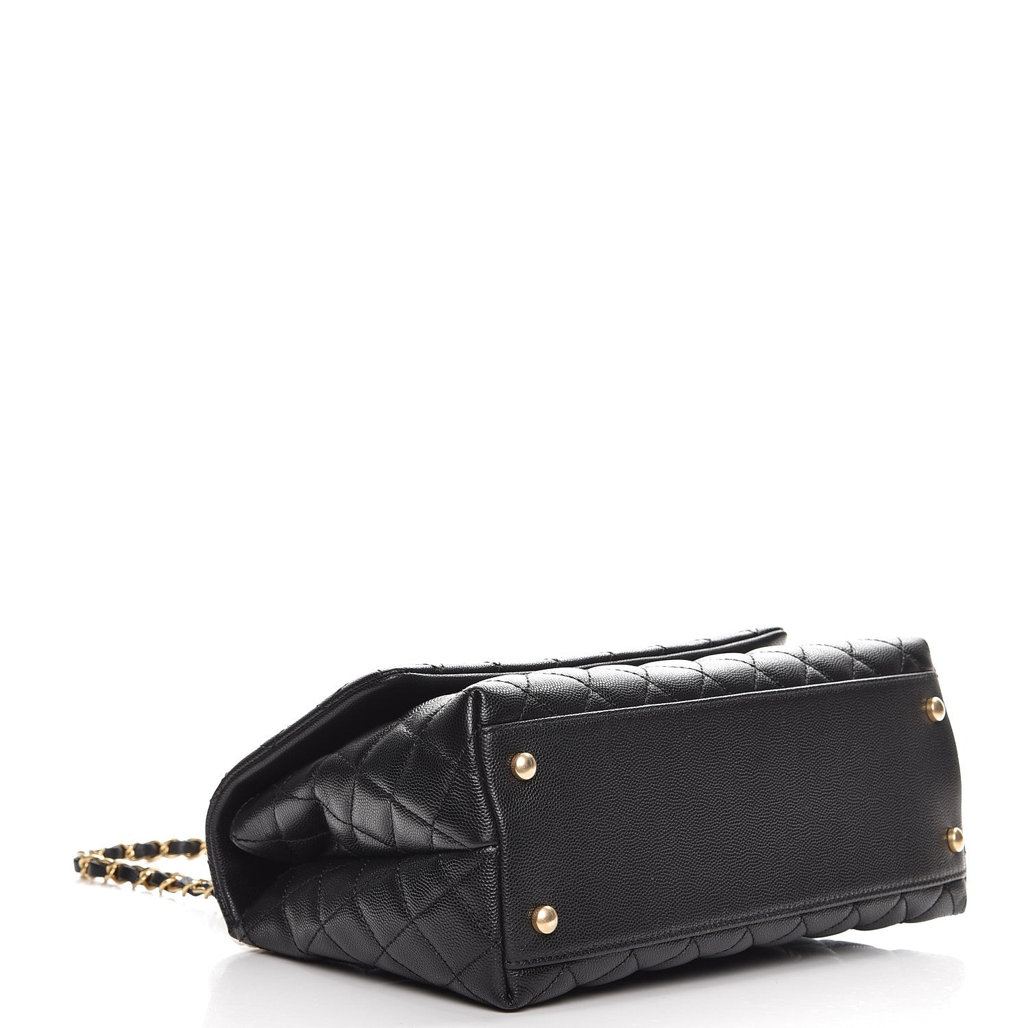 Chanel Caviar Lizard Quilted Small Coco Handle Flap Black 5 of 9