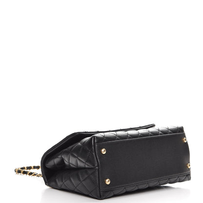 Chanel Caviar Lizard Quilted Small Coco Handle Flap Black 5 of 9