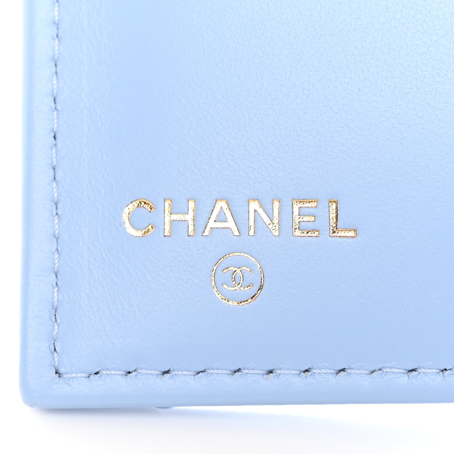 Caviar Quilted Medium Flap Wallet Light Blue