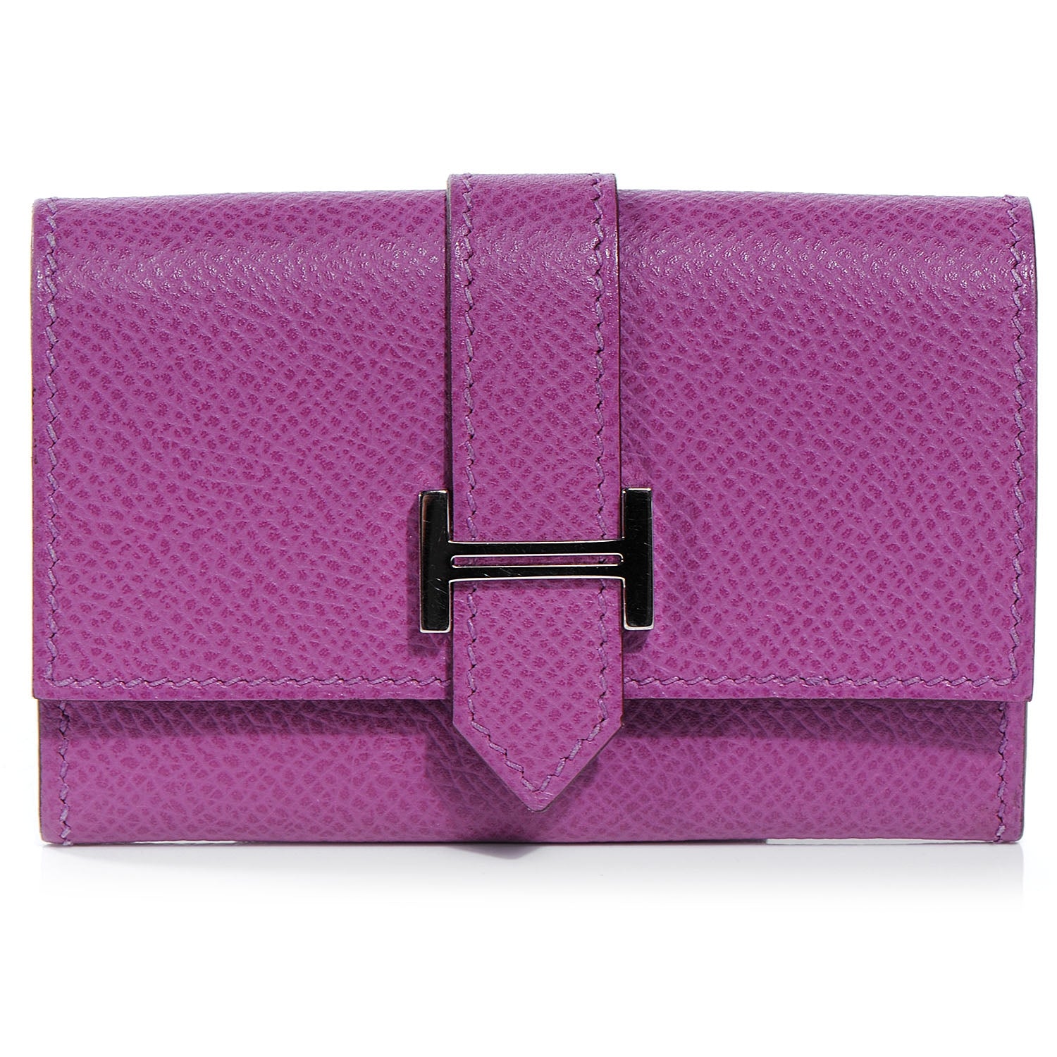 Hermes Veau Epsom Bearn Card Case Wallet Cyclamen 1 of 8