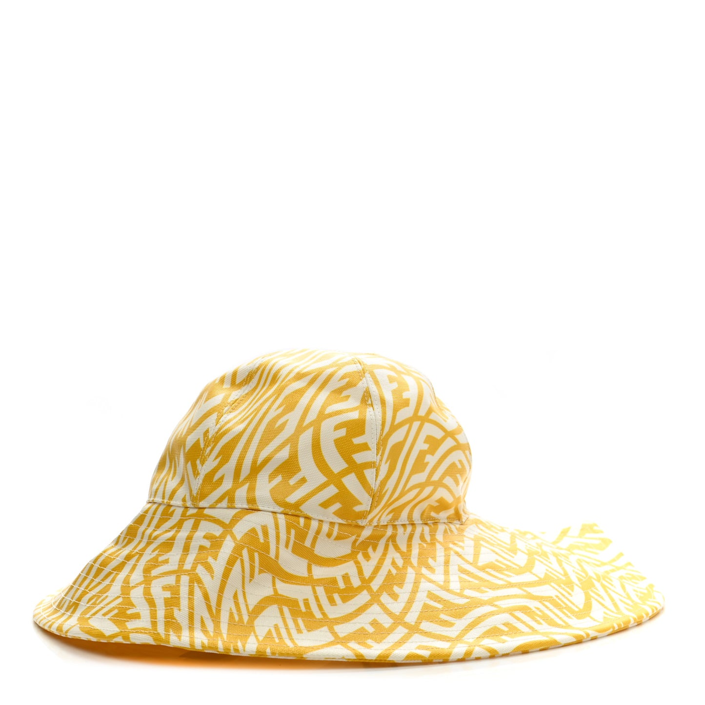 X SARA COLEMAN Canvas FF Vertigo Bucket Hat L Mimosa White