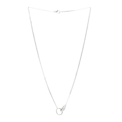 Cartier 18K White Gold Diamond Interlocking LOVE Necklace 3 of 4