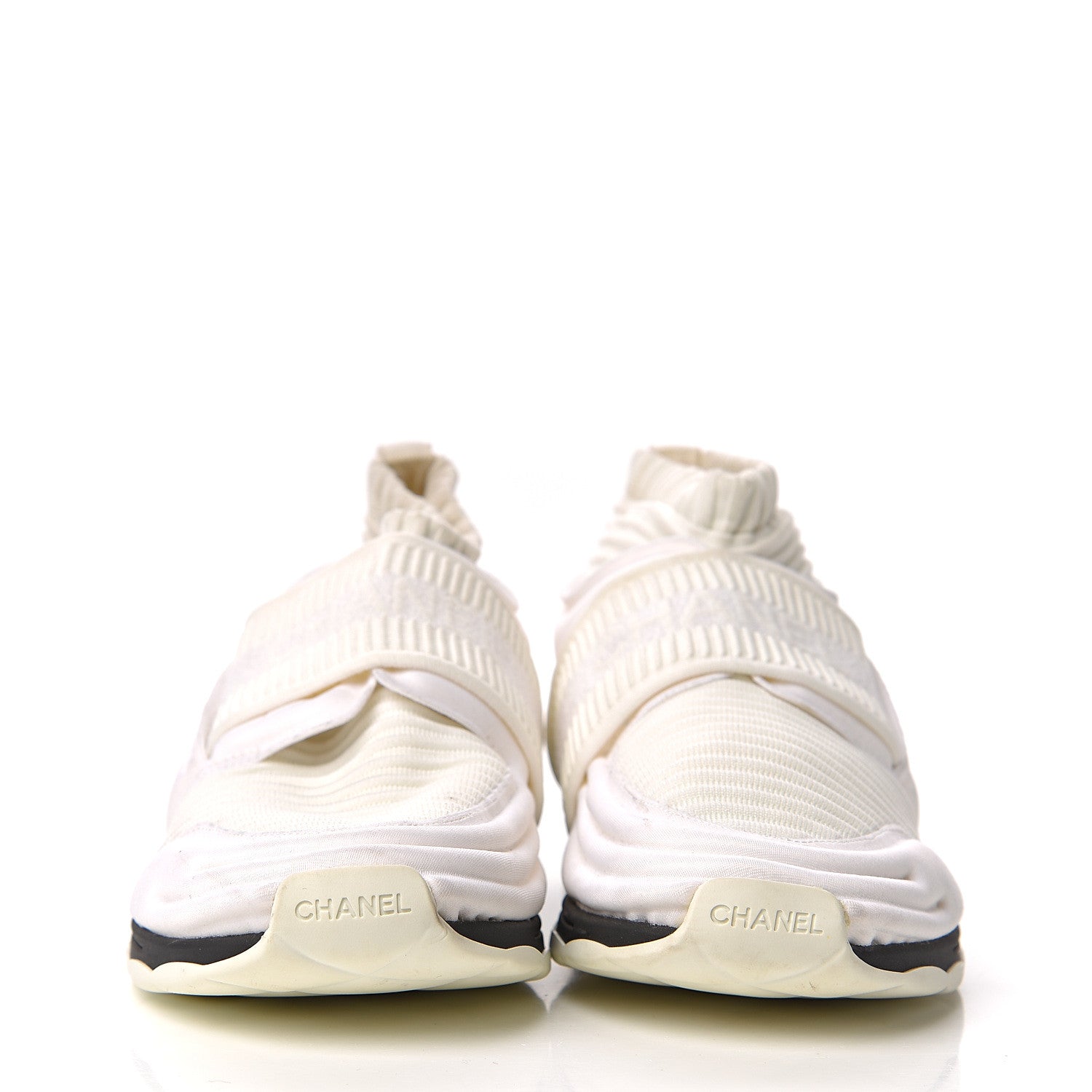 Chanel Stretch Fabric CC Sneakers 39 White 2 of 13