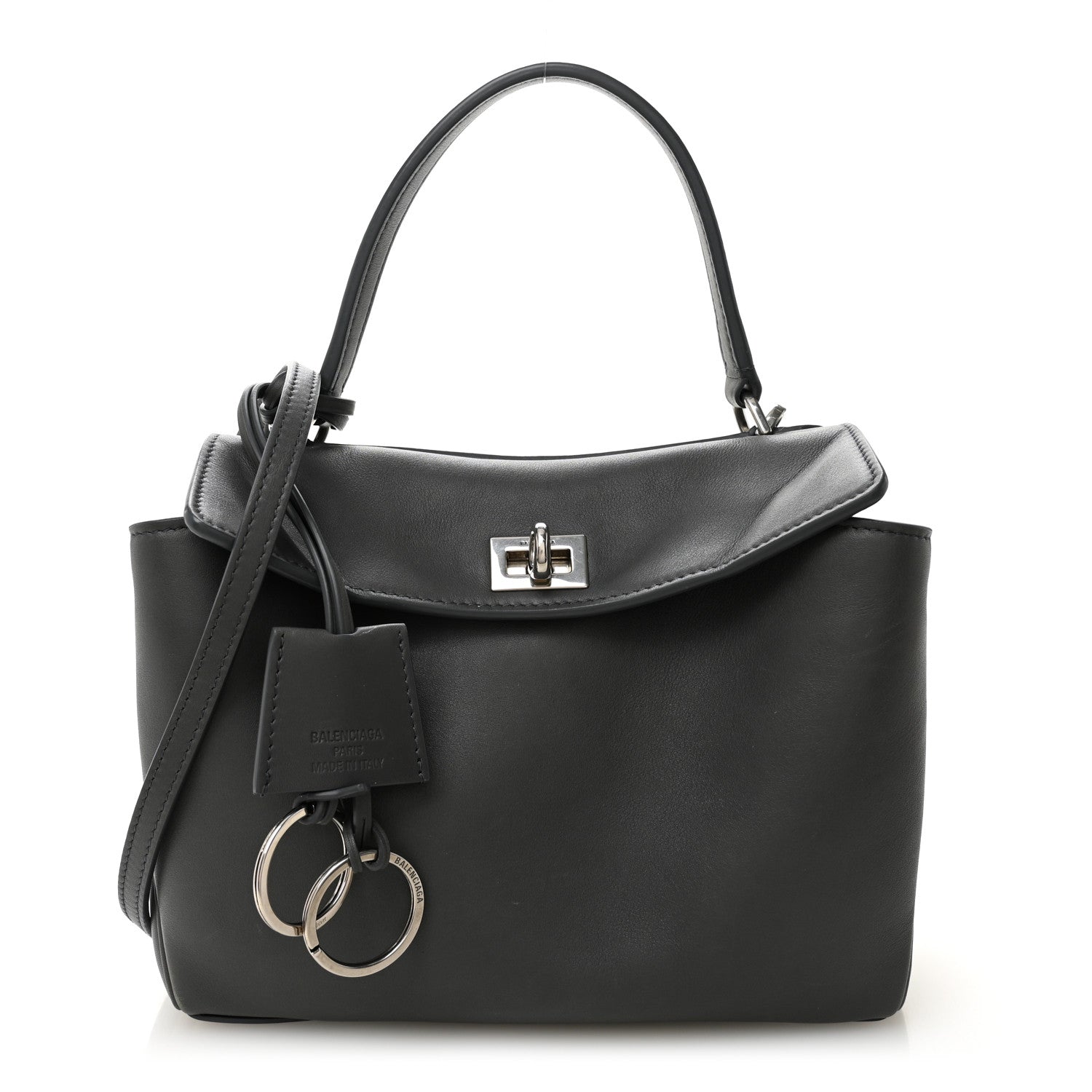 Balenciaga Natural Smooth Calfskin Mini Rodeo Top Handle Handbag Grey 1 of 11