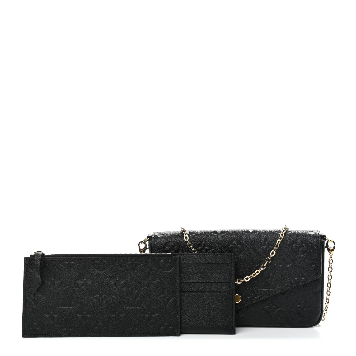 Louis Vuitton Empreinte Pochette Felicie Chain Wallet Black 2 of 11