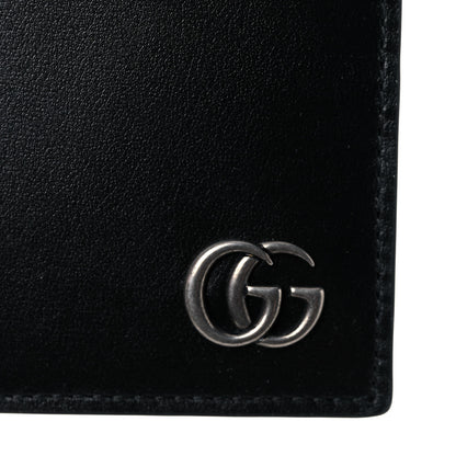 Gucci Boarded Plutone Calfskin GG Marmont Bi-Fold Wallet Black 7 of 7